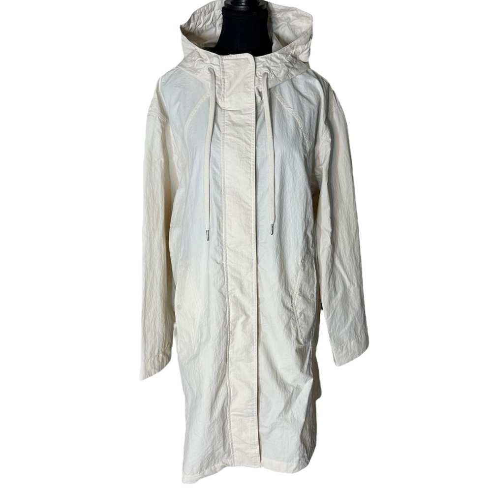 ATHLETA New Everywhere Anorak Lightweight Long Jacket Coat Cream Ivory Sz Large - Picture 3 of 12